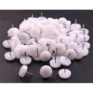 Imagem de Protetor de piso para cadeira de móveis de nylon branco Shapenty Pad Pad Pad Pad protetor de piso para unhas deslizantes, 18 x 5 mm, pacote com 100