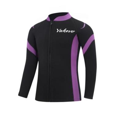 Imagem de Intbost Roupa de mergulho infantil para meninos, jaqueta de 2 mm para manter aquecido em água fria roupa molhada T4 3T mergulho mergulho com snorkel natação remo embarque caiaque