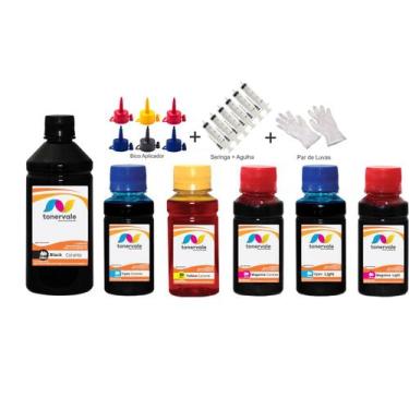 Imagem de Kit 6 Tinta Para Epson L800 L810 L850 L805 L1800 800ml Platinum - Tone