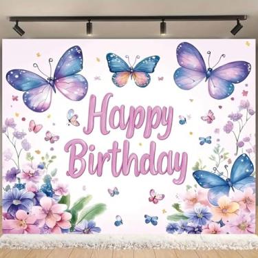 Imagem de Pano de fundo roxo para aniversário de borboleta, flores rosas, feliz aniversário, decoração de borboleta, decoração de chá de bebê, princesa, decoração de chá de bebê, faixa de festa A Little Baby is