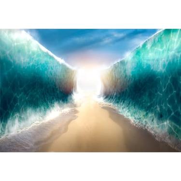 Imagem de Baocicco 2,7 x 1,8 m Moses Divided The Sea Pano de fundo fotográfico Jesus Cristo Igreja Cristã Religiosa JHS God Blessed Jesus Hominum Salvator Atividades Vinil Photo Studio Adereços FZNBK25180