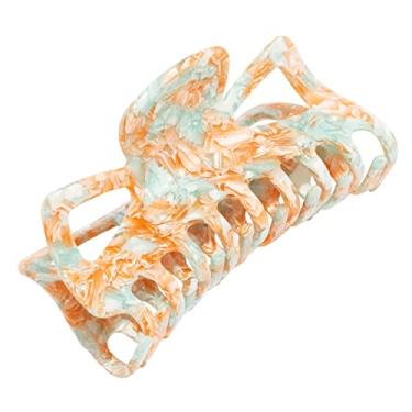 Imagem de L. Erickson Brittany Grampo de cabelo com garra de mandíbula, laranja, 1 unidade (pacote com 1), acessórios femininos, femininos, modernos, sólidos, todos os tipos de cabelo
