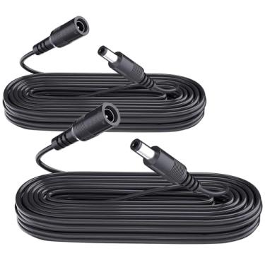 Imagem de ANLINK Pacote com 2 cabos de extensão de energia de 3 metros, cabo adaptador de alimentação macho para fêmea de 12 V CC de 5,5 mm x 2,1 mm para câmera de segurança CCTV de 12 V, fita de LED, roteador
