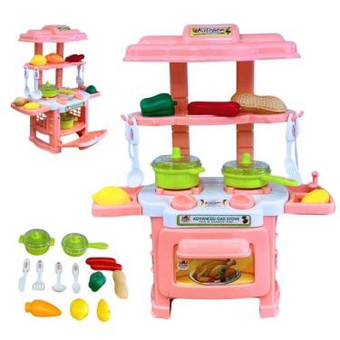 Imagem de Cozinha De Brinquedo Mini Bella Menina 12 Peças Fogao Pia - 123 UTIL