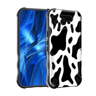 Imagem de EFGWSDER Capa para Pixel 9a, [camada dupla] [proteção contra quedas de grau militar de 3,5 m] Capa resistente à prova de choque para Google Pixel 9a de 6,3 polegadas 2025, estampa de vaca