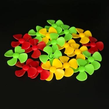 Imagem de 30PCS Model Boat Motor Propellers 2mm Shaft Propellers with 4-Blades 40mm Fan Shape Propellers for Motor RC Boat Ship RC Airplane DIY Model Toy Parts (Mix Color2)