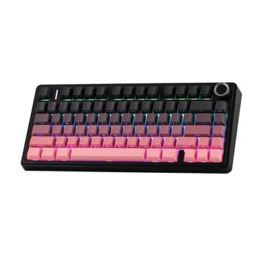 Imagem de Teclado sem fio para jogos EPOMAKER X AULA F75 75% preto rosa