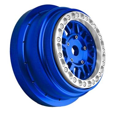 Imagem de BeaxTurbo Racing Upgrade Parts CNC Aluminum Bead Lock Wheel for Losi Super Baja Rey 2.0 1/6 1pcs Blue (Blue-Silver)