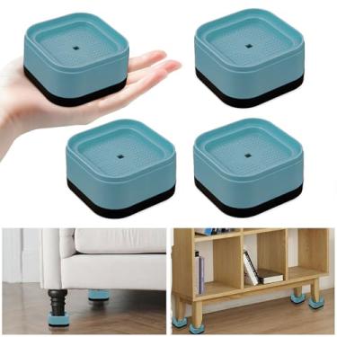 Imagem de Kvoike Pacote com 4 peças de elevação para móveis, elevadores de cama ajustáveis, elevadores de cama empilháveis para mesa, mesa, sofá, armário, cama, pernas, altura de elevação de 2,5 cm
