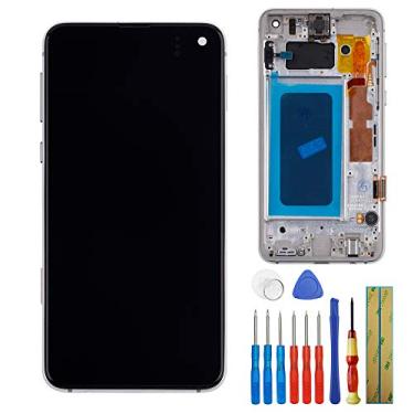 Imagem de E-yiiviil Tela Super Amoled compatível com Samsung Galaxy S10E SM-G970U SM-G970W Tela LCD sensível ao toque de 5,8 polegadas com ferramentas + moldura (branca)
