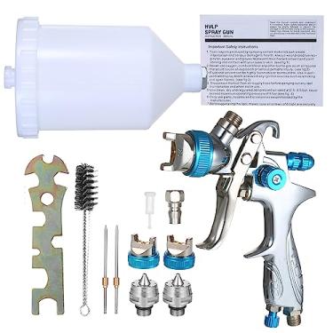 Imagem de Pistola de Tinta Spray de Metal Pesado Com Copo de 600 Ml, 3 Tamanhos de Bico para Móveis de Parede Spraying de 360 ​​graus de Direção de Pulverização Ajustável