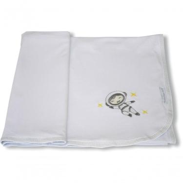 Imagem de Manta Para Bebe Em Malha Fina Branca De Astronauta