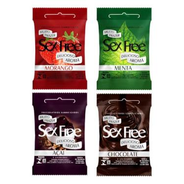 Imagem de Kit com 4 Preservativos Sex Free Delicioso Aroma de 3und