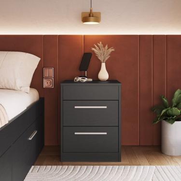 Imagem de Mesa De Cabeceira Com Compartimento Oculto Lock Grafite