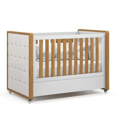 Imagem de Berço Americano Tutto New Branco Soft-freijó Com Capitonê - Matic Móveis Branco Soft-freijó