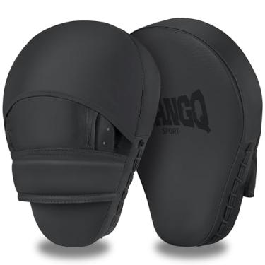 Imagem de Luvas de boxe com foco curvo, almofadas de treinamento, MMA Muay Thai Kickboxing Coaching Artes Marciais Punching Hand Target Strike Shield e luvas de boxe (preto)