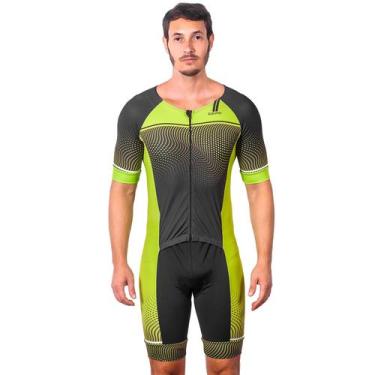 Imagem de Macaquinho com mangas triathlon elite fluor power proteção uv 50+ kaun