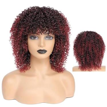 Imagem de fallsea Perucas Afro Vermelhas Para Mulheres Negras, Dreadlock, Trançadas, Curtas, Cacheadas, Crespas, Com Franja