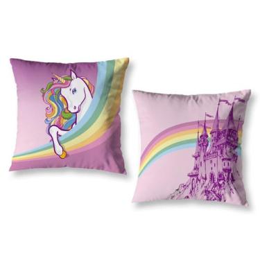 Imagem de Kit 2 Capas de Almofada Infantil Menina 40cm x 40cm Estampada Decorati