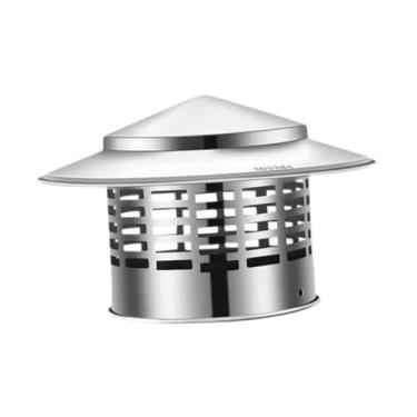 Imagem de BLWOTMOR Tampa de Chuva para Chaminé Redonda, Tampa de Ventilação de Exaustão Fácil de Instalar com Tela, Proteção para Chaminé, Proteção Contra Chuva para Tel, Style B