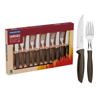 Imagem de Jogo Para Churrasco Tramontina Inox Plenus 12 Pç Marrom - Napolestore