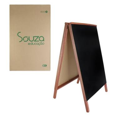 Imagem de Cavalete de Madeira para Propaganda, Dupla Face, 70 cm x 50 cm, Negro