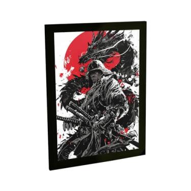 Imagem de Quadro Decorativo Anime Samurai General Dragão Ilustração Japão Decoração Poster Quarto Sala