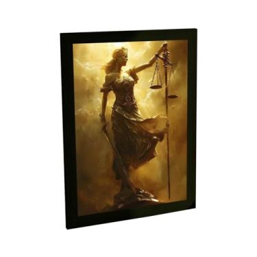 Imagem de Quadro Decorativo Deusa Themis Direto Justiça Ilustração Marrom Decoração Poster Quarto Sala