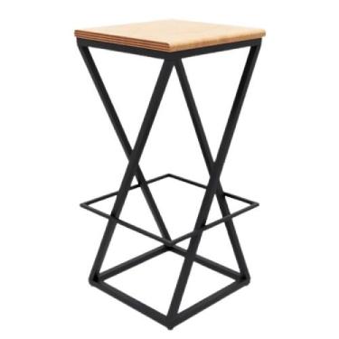 Imagem de Banco  industrial madeira - Mil Cadeiras 