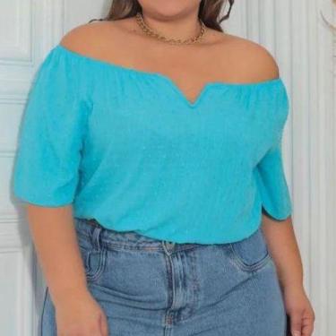 Imagem de Blusa ombro a ombro duna feminina decote V - Filó Modas, G1, Verde