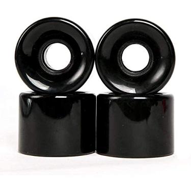 Imagem de RaceBon Rodas de skate longboard de 60 mm dureza 78A poliuretano cruising roda livre 608 rolamentos e espaçadores conjunto de 4 (Preto)