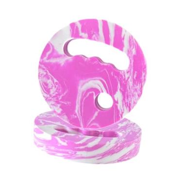Imagem de menolana Discos de exercícios aquáticos de espuma EVA, flutuabilidade portátil, fácil de segurar, prancha de natação subaquática compacta e resistente para, Rosa Branco