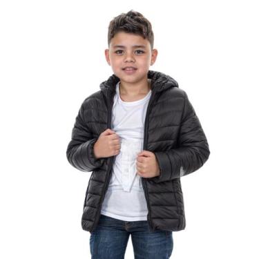 Imagem de Blusa Jaqueta Forrada Puffer Unissex Infantil - Rey Shop, Preto, 4