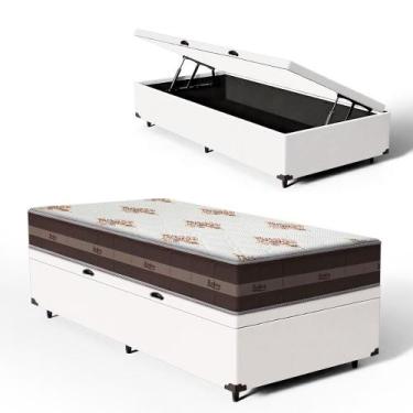 Imagem de Cama Box Baú com Colchão de molas Anjos Classic Pocket Solteiro 88cm -
