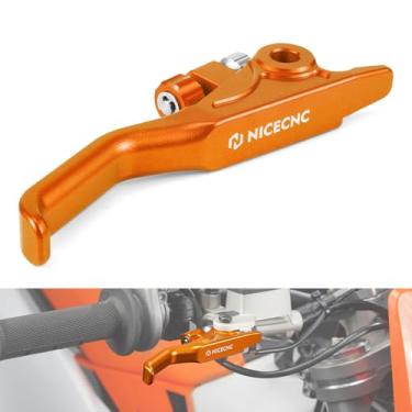 Imagem de NICECNC Alavanca de freio Orange Shorty CNC compatível com KTM 125-450 XC/SX/XCF/SXF 2014-2025, compatível com Husqvarna 125-501 TE/TC/FE/FC 2014-2015, Billet Aluminum See Fitment