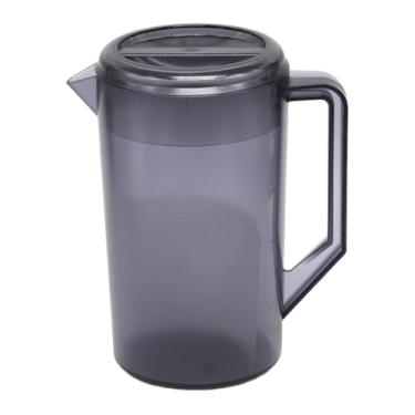 Imagem de KiBcsLic Jarra de água, jarra grande, fácil de limpar, portátil, dispensador de bebidas para geladeira, chá gelado, quente e frio, Cinza