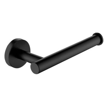 Imagem de Acessórios de banheiro preto cromado - Suporte para papel higiênico com anel para toalha - Aço inoxidável, suporte para papel 4