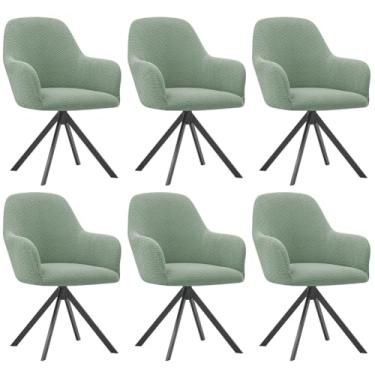 Imagem de Lzyjckh Capa elástica para cadeira de jantar com braços, Protetor para poltrona giratória, Capa para cadeira de escritório, Para penteadeira, sala de estar, quarto,Green,6PCS
