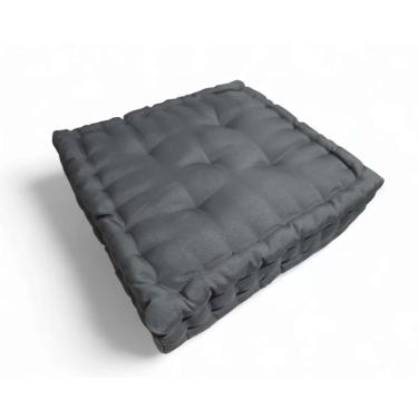 Imagem de Almofada Turca Futon Cadeiras Bancos áreas 40x40 Cm Cinza Escuro