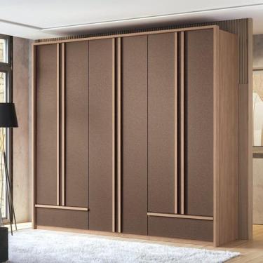 Imagem de Guarda-roupa 06 Portas 5 Gavetas com Espelho Mdp Torino - Santos Andir
