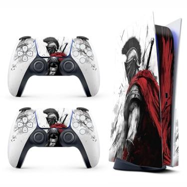 Imagem de Adesivo Skin para Game Console 5 Cover - Spartan, compatível com edição de disco e edição digital (não Slim Ver) - 2 capas de controle e capa de console - sem bolhas, proteção total, removível