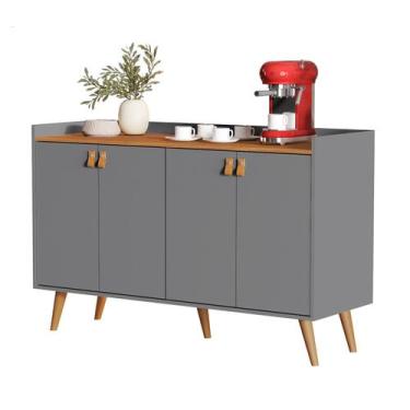 Imagem de Buffet Aparador Sala Lunara 4 Portas Pés Palito - Várias Cores - MJM C