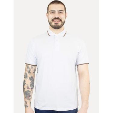 Imagem de Polo Ellus Masculina Piquet Classic Easa Friso Brown Branca, L/G