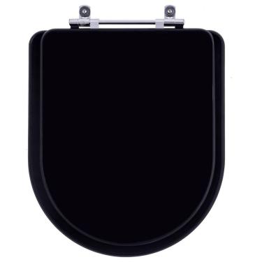 Imagem de Assento Sanitário Poliéster Carrara Preto Fosco Para Vaso Deca