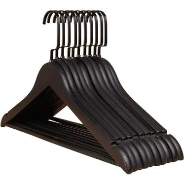 Imagem de Cabide De Terno De Madeira De Luxo 10 Pacotes, Cabides De Madeira Maciça De Superfície Lisa, Ganchos Giratórios De 360° E Sulcos Precisamente Cortados Para Camisola, Jaqueta, Calças, Cabide