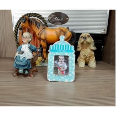 Imagem de Porta-Retrato Infantil Mamadeira com Ímã – 10x5cm | Cores Rosa e Azul (Azul)