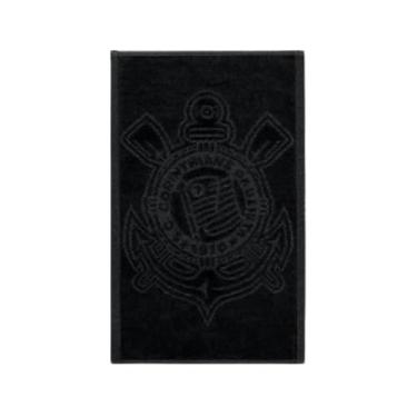 Imagem de Corinthians Toalhas Sociais em Veludo, Kit com 3, 50 x 33 cm, Preto