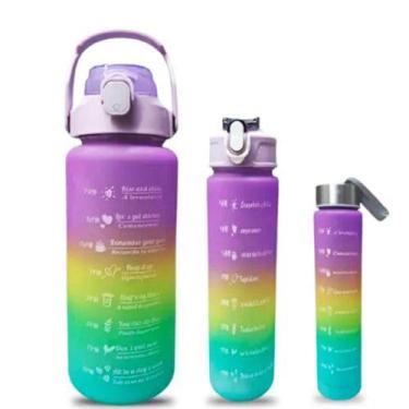 Imagem de Kit 3 Garrafas Personalizado Academia Squeeze Agua - bazik