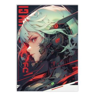 Imagem de Placa Decorativa Garota Ciborgue Cyberpunk Anime