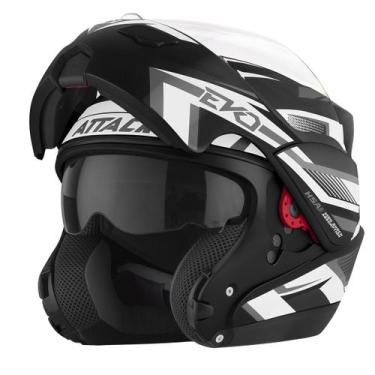 Imagem de Capacete Escamoteável Attack Evo Brilhante Moto Pro Tork Segurança Con